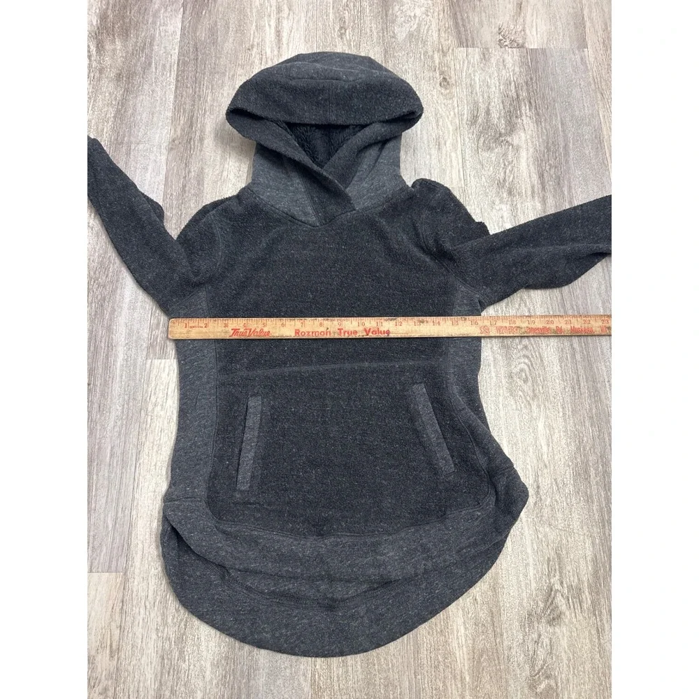 Alo Yoga Charcoal Grey Fleece Lined Hoodie Sweatshirt Women Size Small